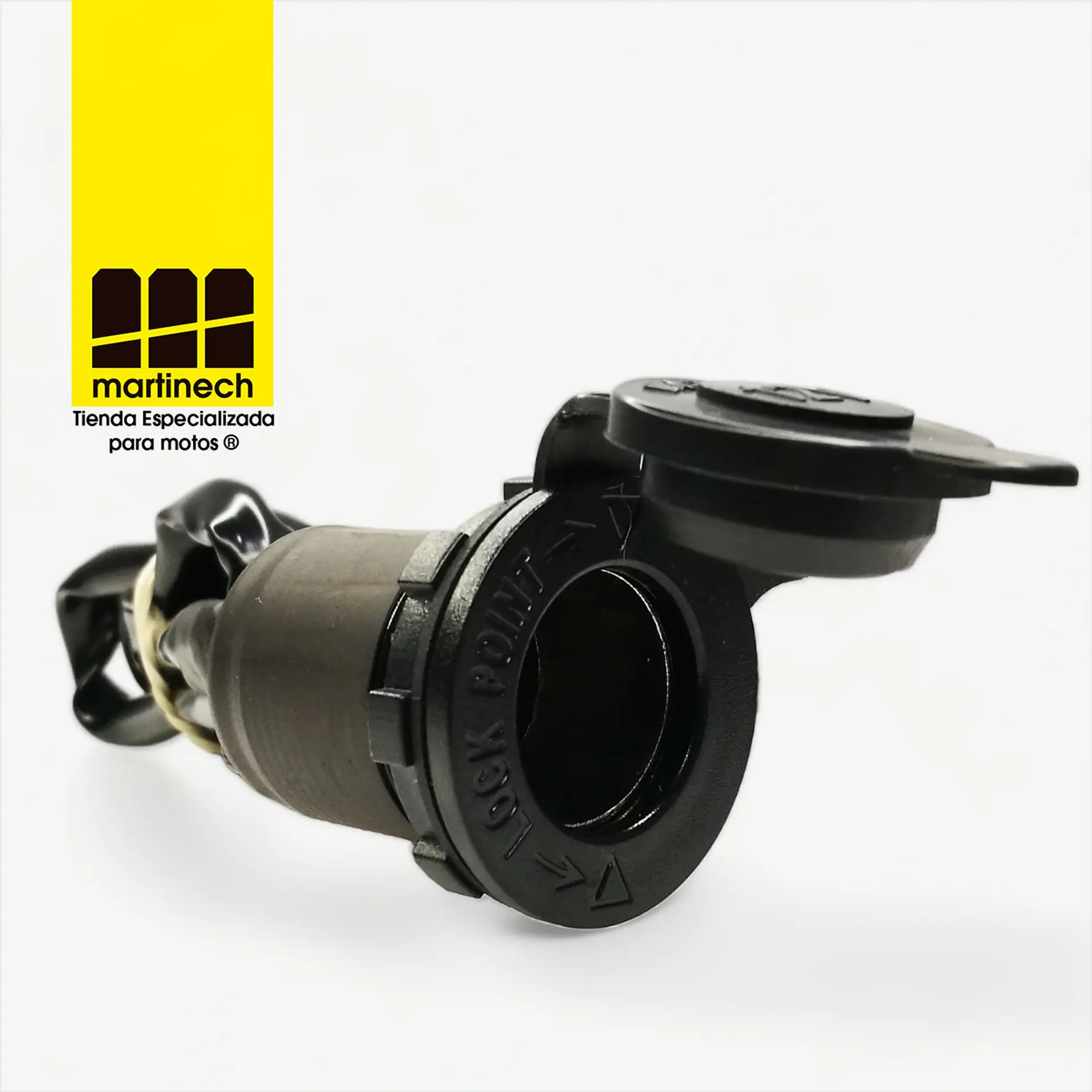 Socket 12 Voltios Tipo Cigarrera Moto Base Acero con Cableado 1