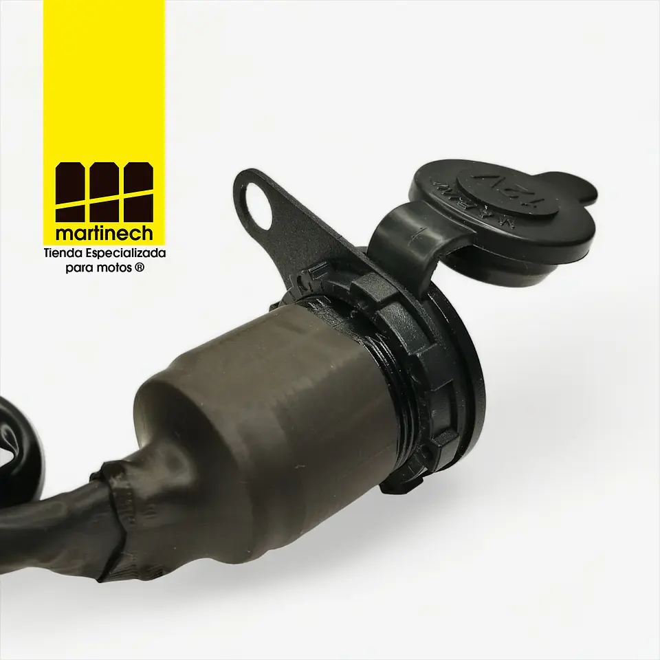 Socket 12 Voltios Tipo Cigarrera Moto Base Acero con Cableado 3