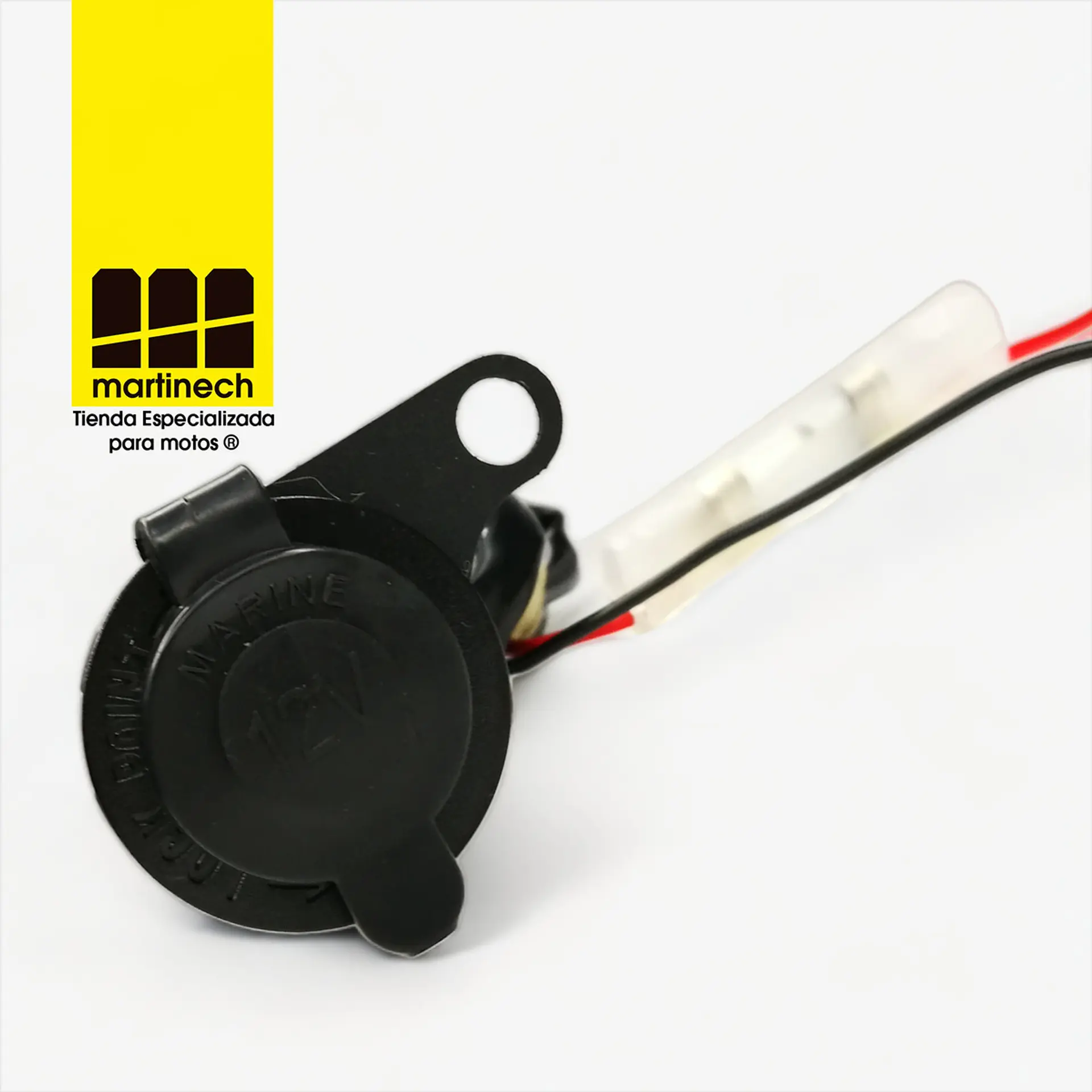 Socket 12 Voltios Tipo Cigarrera Moto Base Acero con Cableado 7