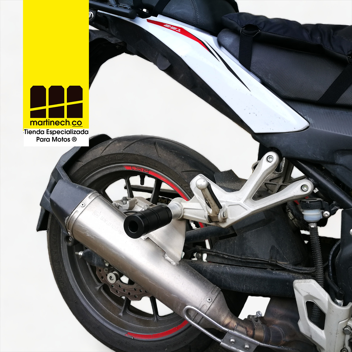 Slider proteccion Exosto Moto Benelli TRk 251 Nylon Aluminio