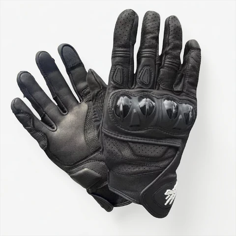 Guantes Moto Cuero Tactil Proteccion Motociclista Black
