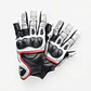 Guantes Moto Cuero Tactil Proteccion Motociclista Whiteblack - Miniatura 1