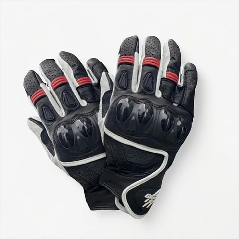 Guantes Moto Cuero Tactil Proteccion Motociclista Blackred
