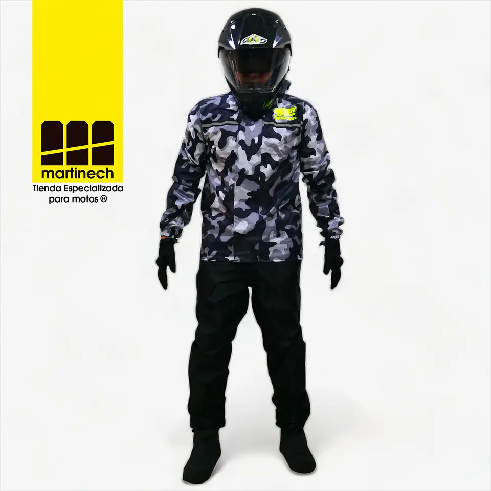 Traje Moto Para Lluvia Impermeable Hombre Con Zapatones 6