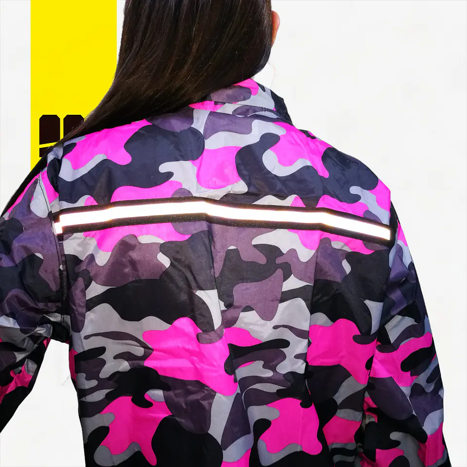 Traje Moto Mujer Impermeable Tipo Sudadera Camo + Botines 8
