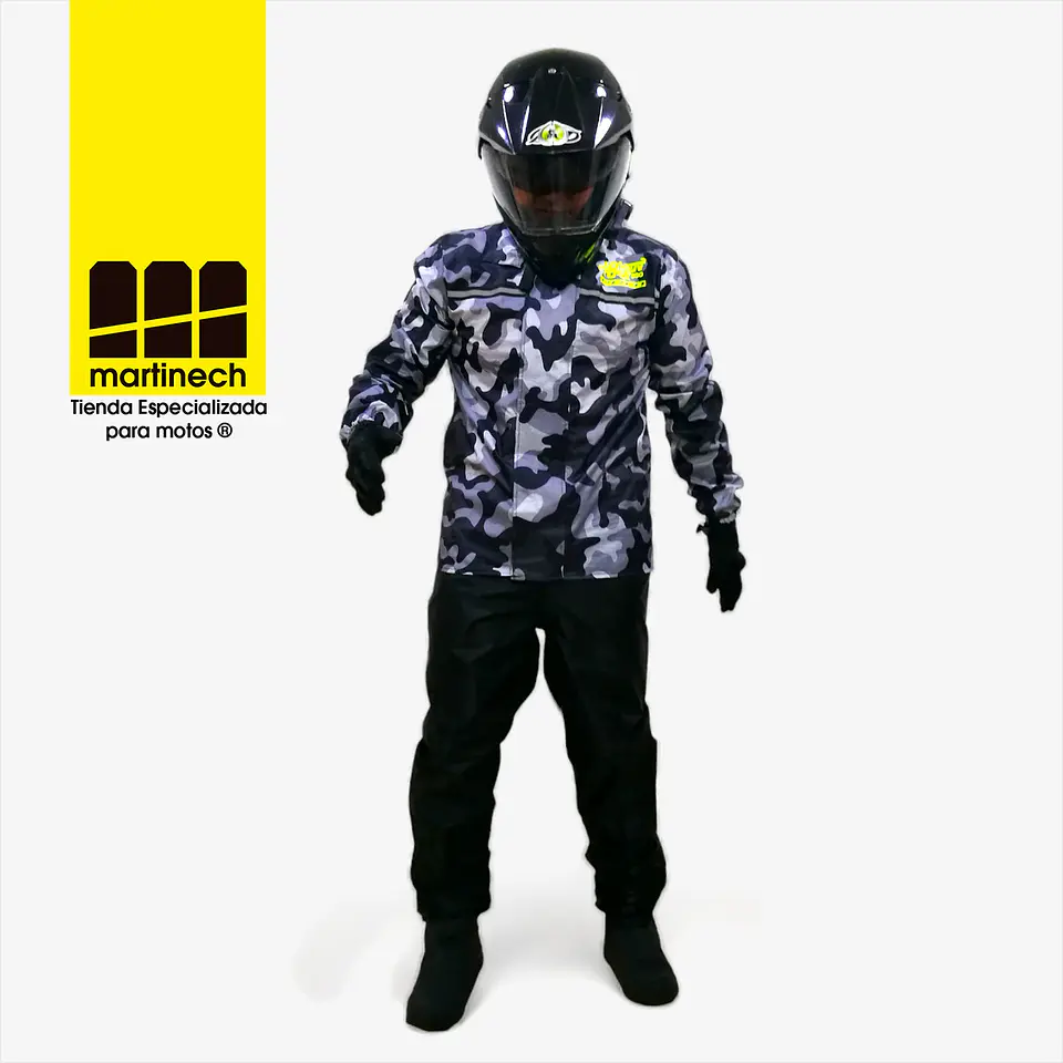 Traje Moto Para Lluvia Impermeable Hombre Con Zapatones 8