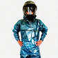 Impermeable Moto Bicicleta Plástico Reflectivo Portable  Azul Acero - thumbnail 1