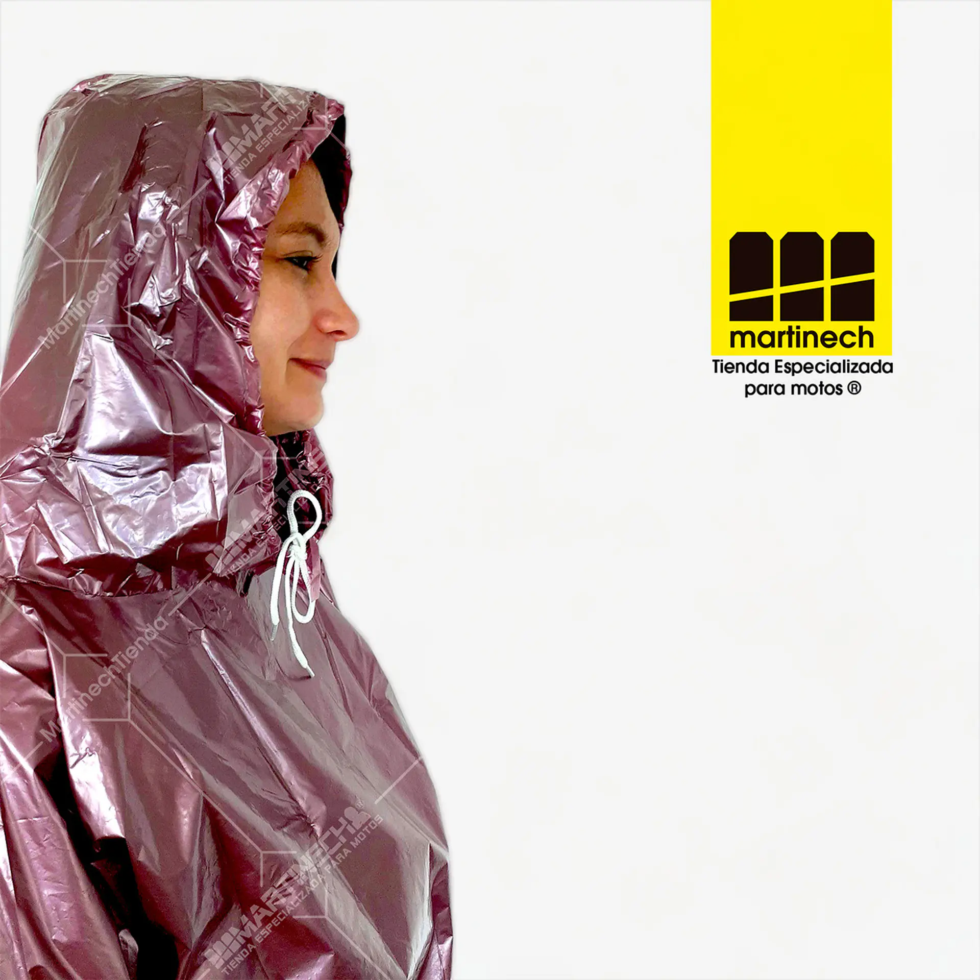 Impermeable Moto Bicicleta Plástico Reflectivo Portable  Oro Rosa 6