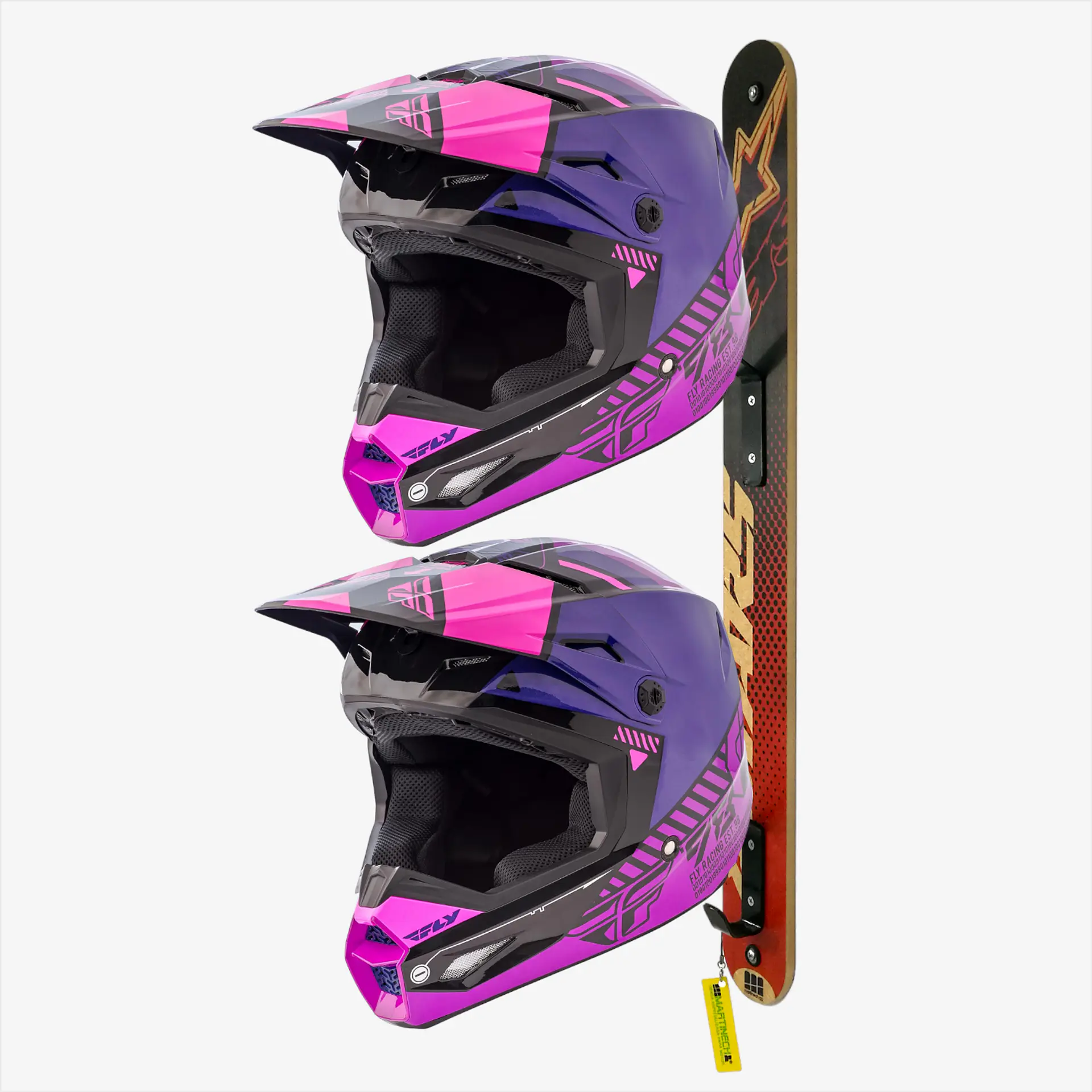 Perchero para casco de moto con gancho en madera Alpinestar 2