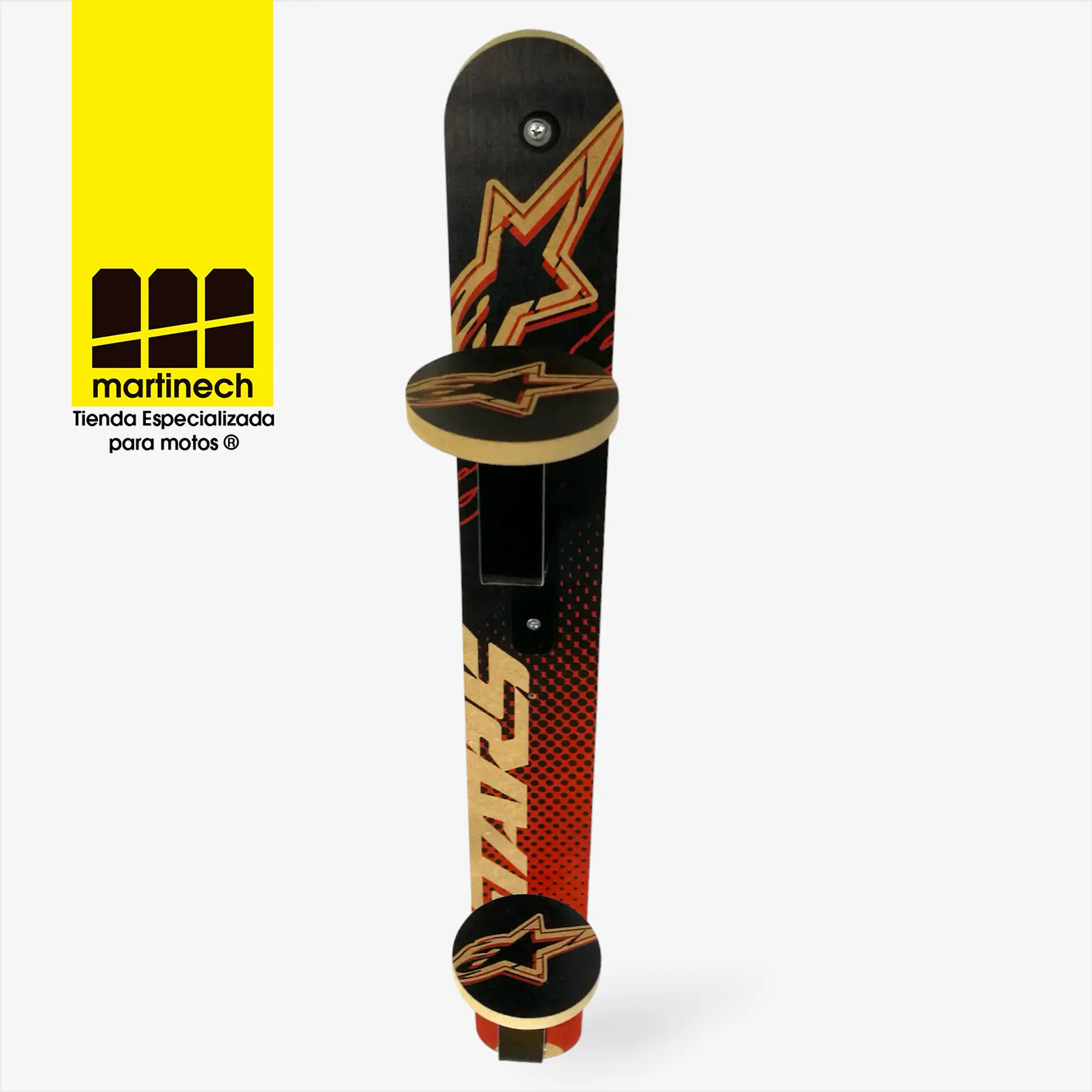 Perchero para casco de moto con gancho en madera Alpinestar 6