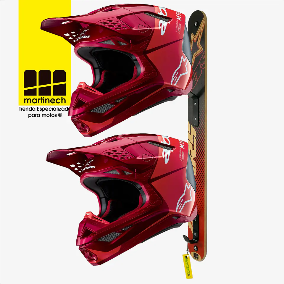 Perchero para casco de moto con gancho en madera Alpinestar 8