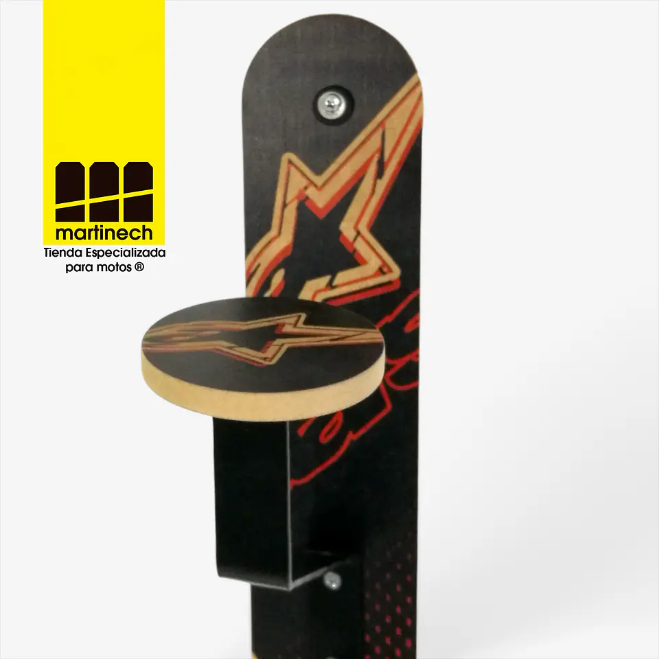 Perchero para casco de moto con gancho en madera Alpinestar 9