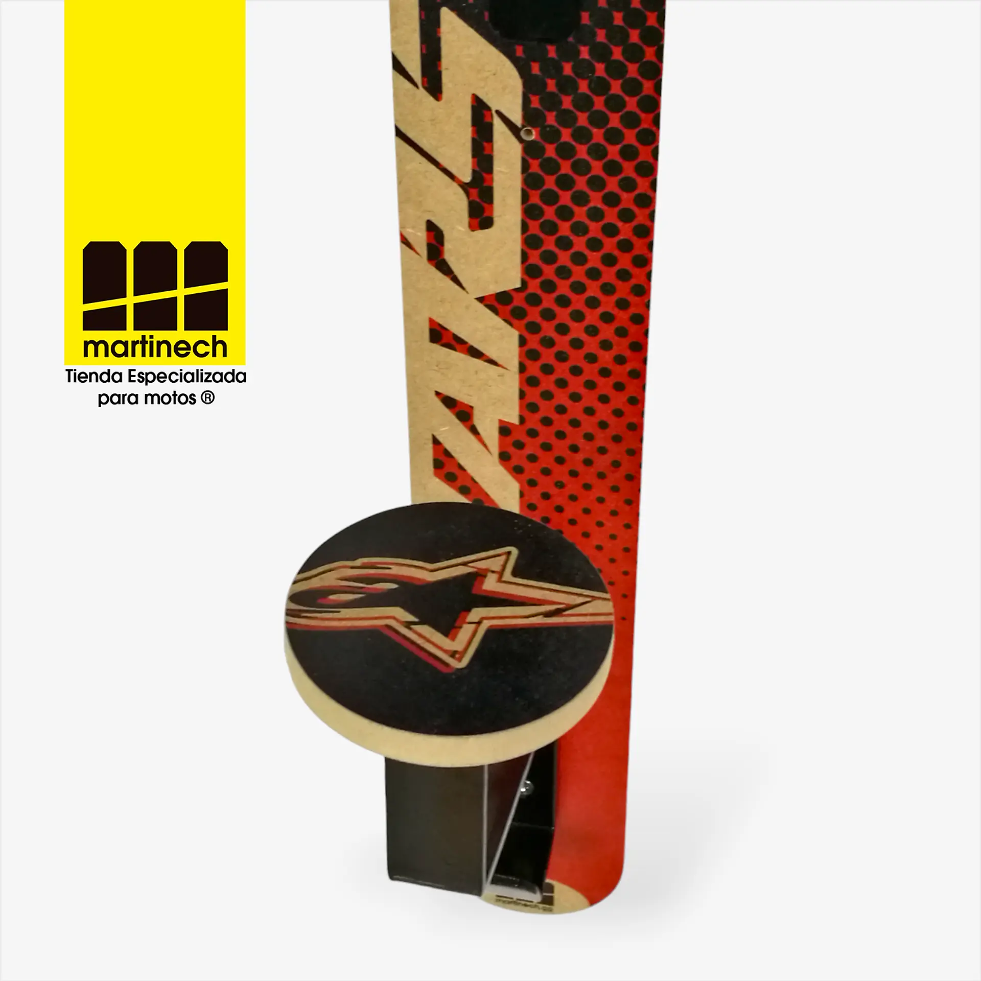 Perchero para casco de moto con gancho en madera Alpinestar 10