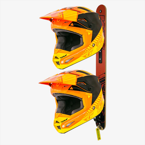 Perchero para casco de moto con gancho en madera KTM