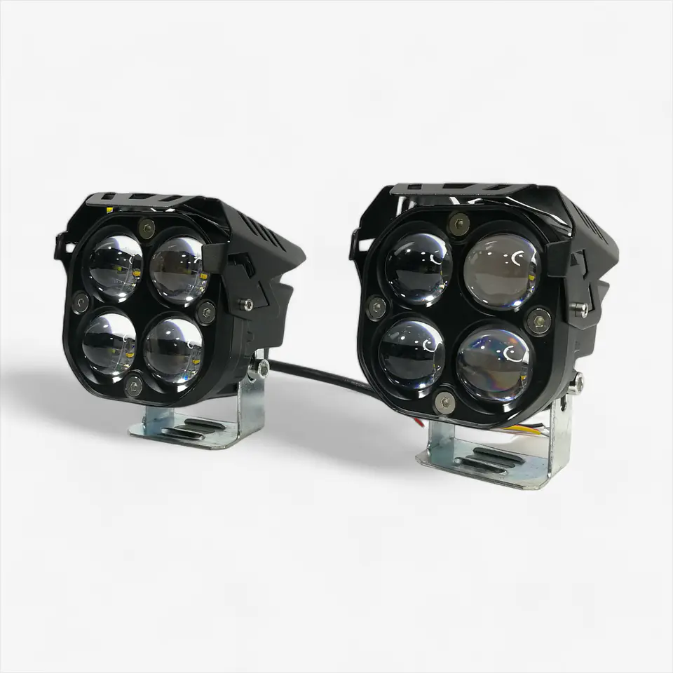 Exploradoras Led Moto Bicolor Antiniebla QUADRO 8D 1