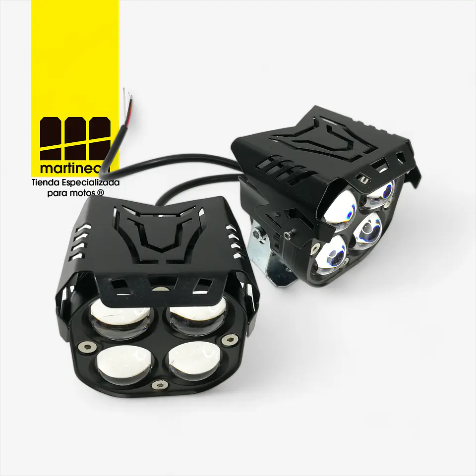 Exploradoras Led Moto Bicolor Antiniebla QUADRO 8D 5