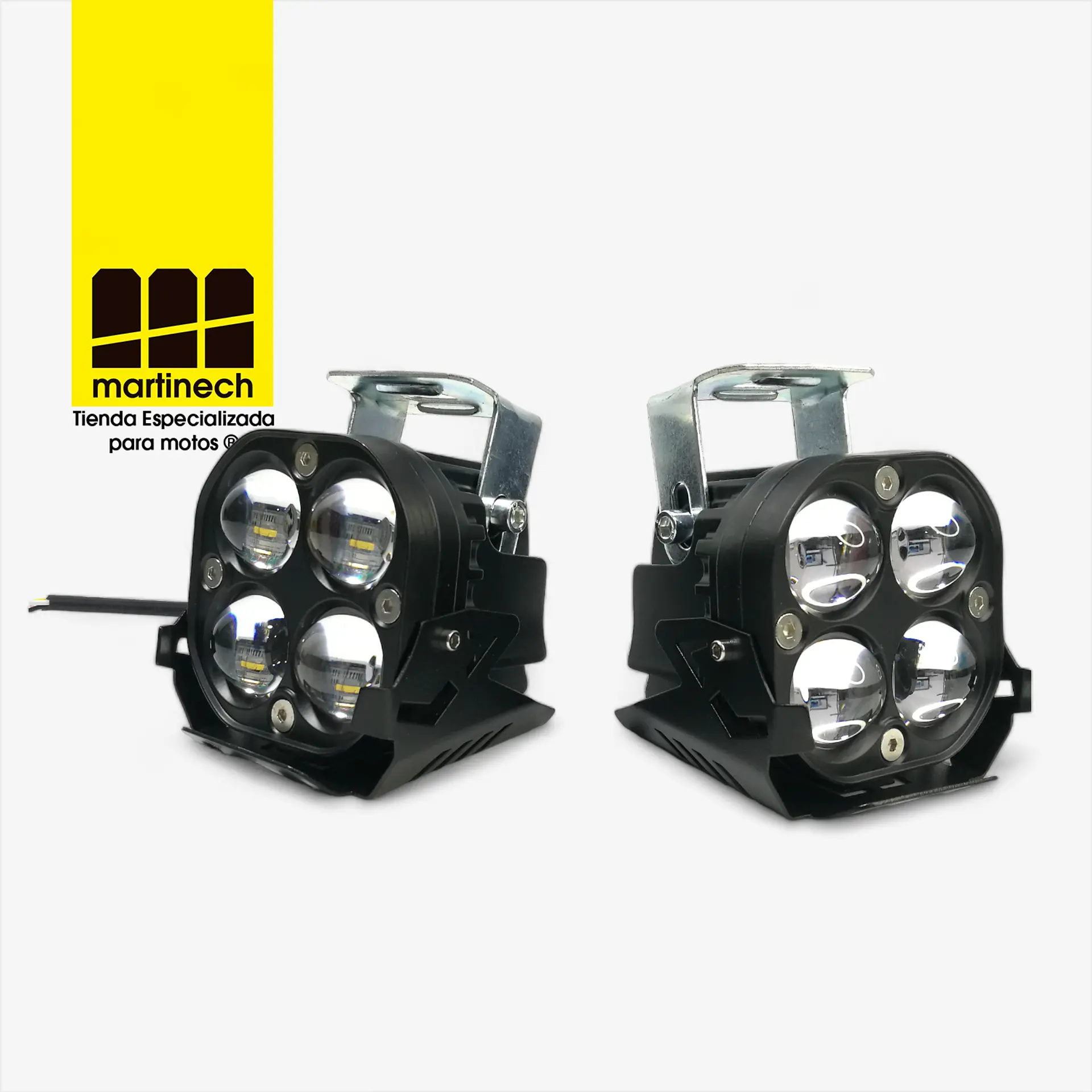 Exploradoras Led Moto Bicolor Antiniebla QUADRO 8D 6