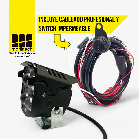 Exploradoras Led Moto Bicolor Antiniebla QUADRO 8D