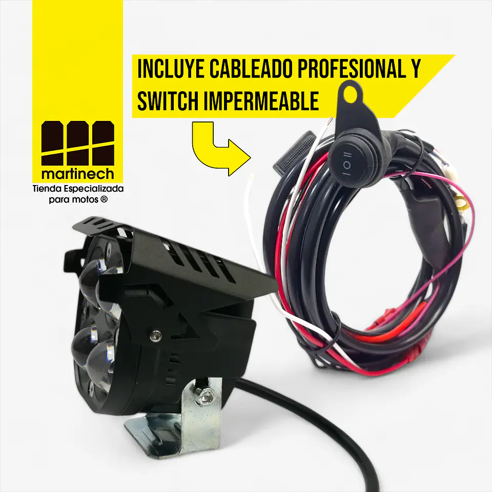 Exploradoras Led Moto Bicolor Antiniebla QUADRO 8D 2