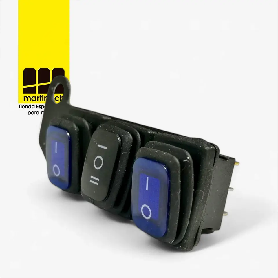 Interruptor Moto Triple Suiche Exploradoras Bicolor + On/off 3