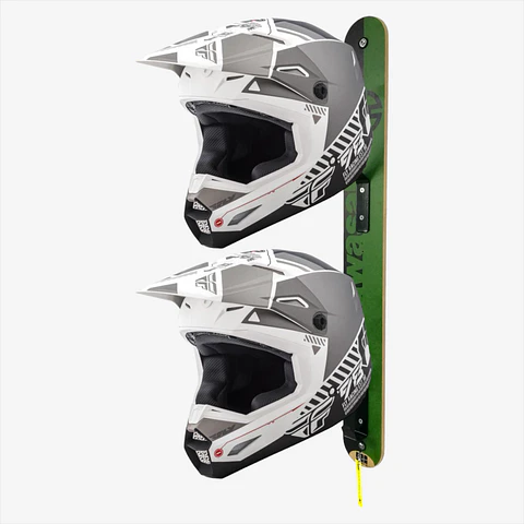 Perchero para casco de moto con gancho en madera KAWASAKI