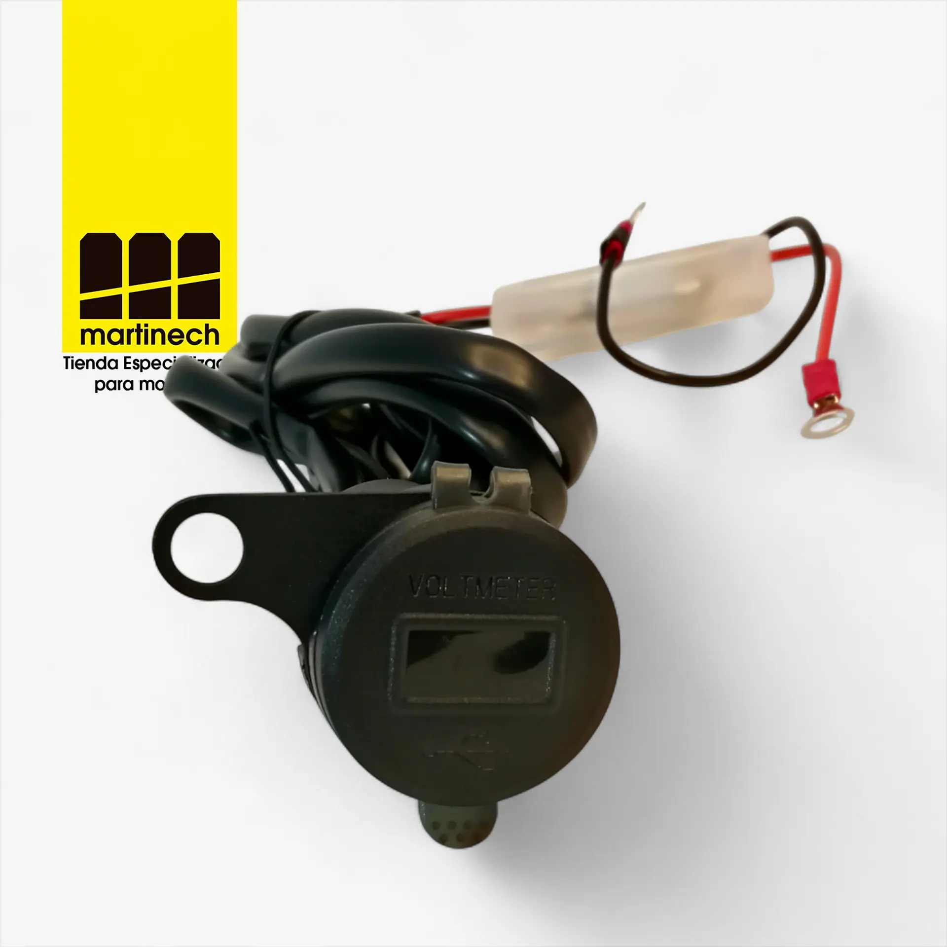 Cargador USB Moto Carga Rapida QC3 + Tipo C PD y Voltímetro  12