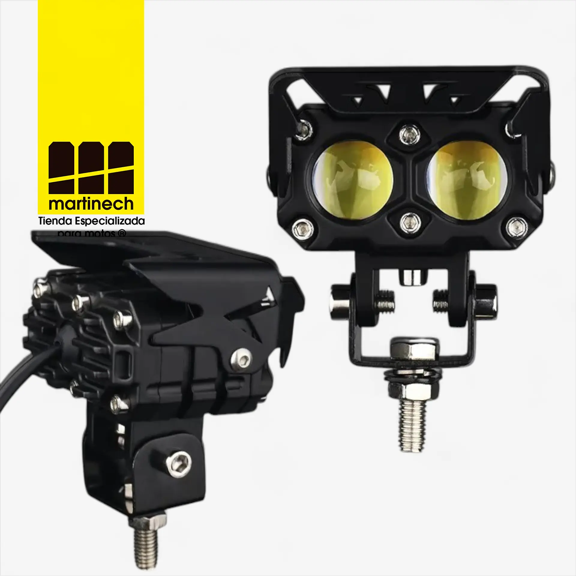 Exploradoras Moto Led Bicolor 45W Premium Doble Lente Aluminio 3