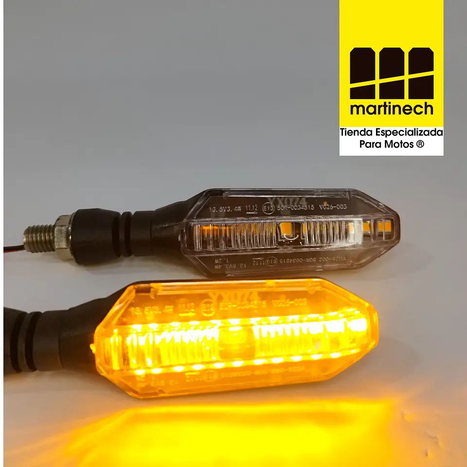 Direccionales Led Moto Ambar Brillante Kit X 2 Tipo Honda 6