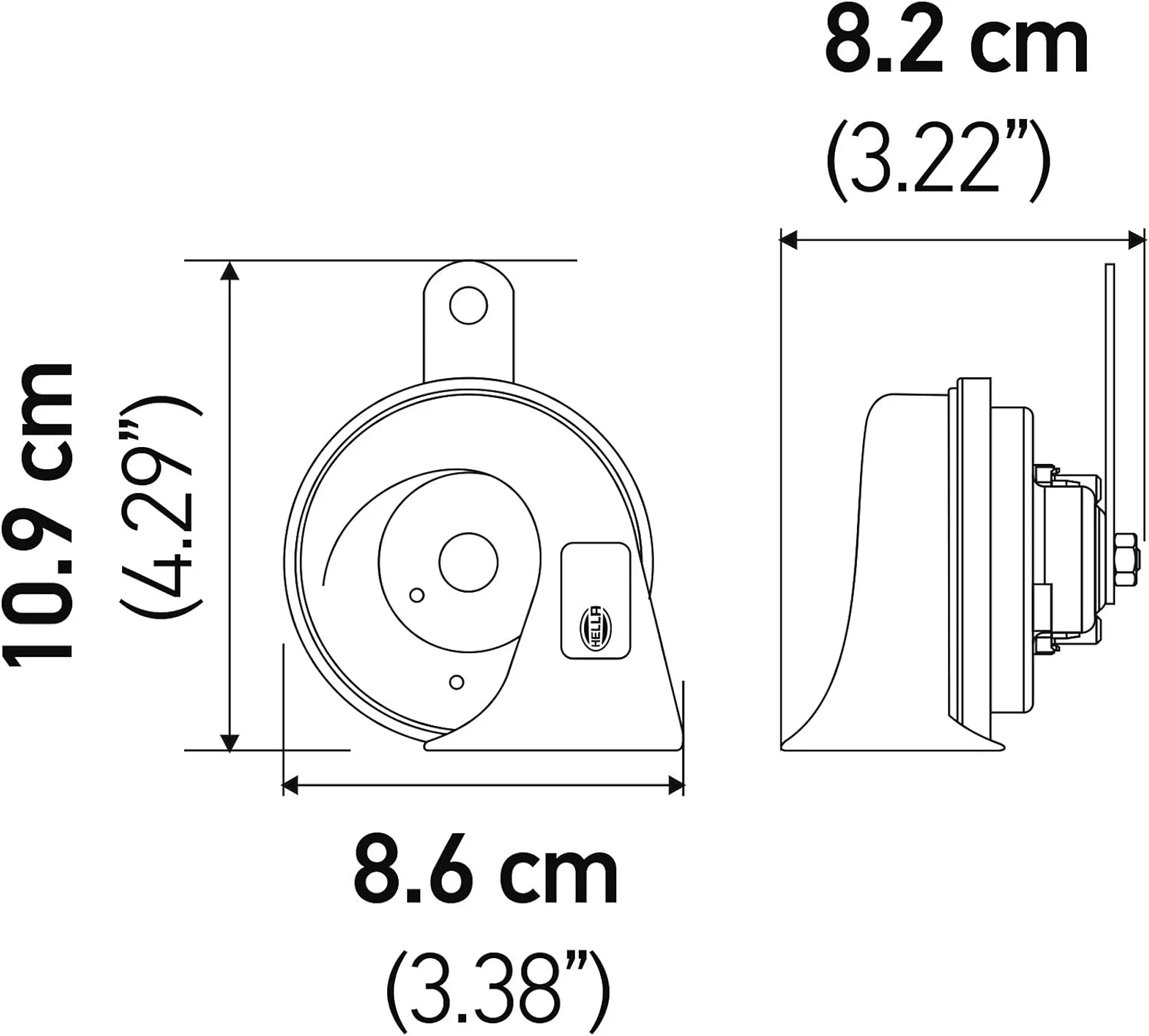 Cornetas Hella 12V Doble Tono 110 dB Potente y Duradera 8