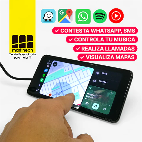 CarPlay para Moto con TPMS, Android Auto, Bluetooth HD