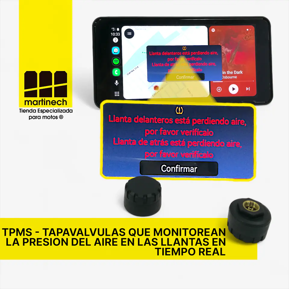 CarPlay para Moto con TPMS, Android Auto, Bluetooth HD 4