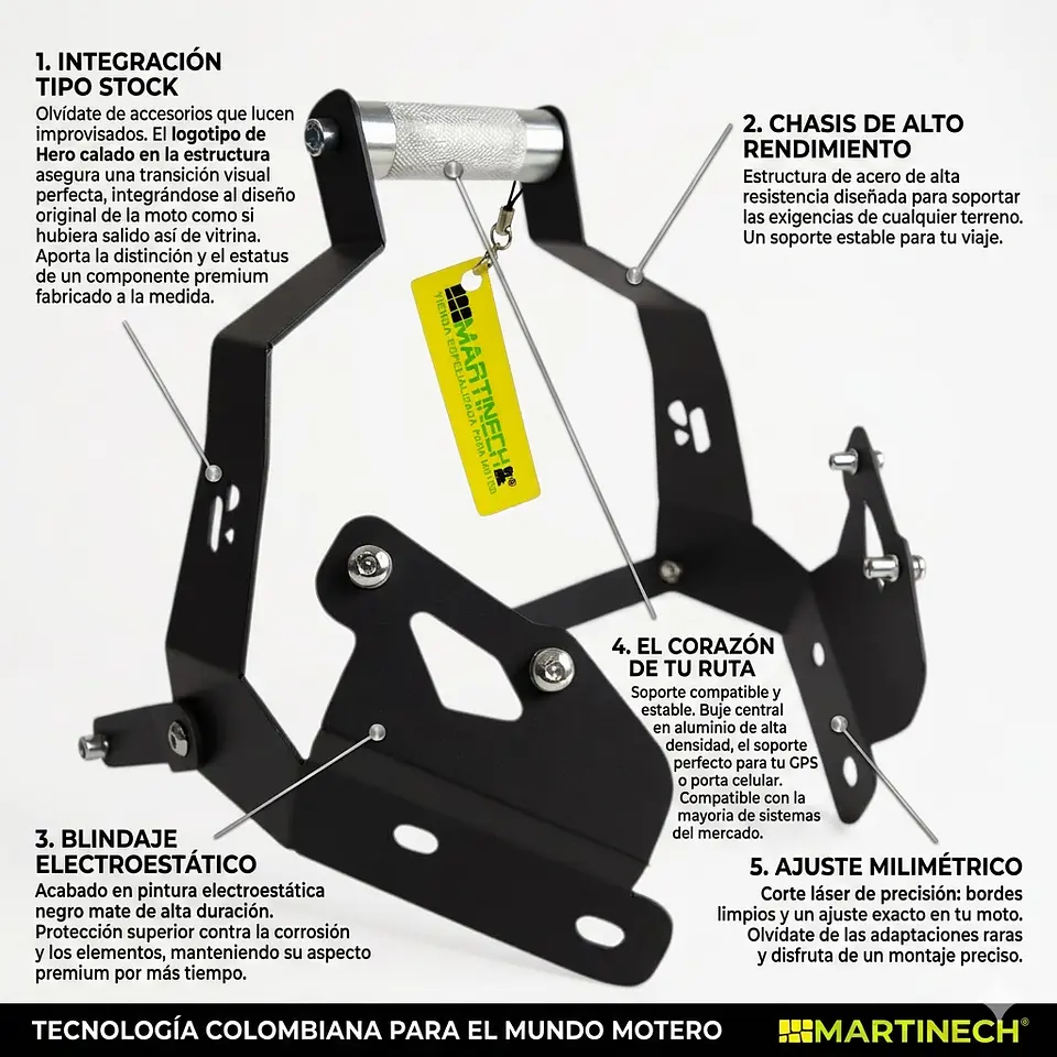 Soporte GPS Moto Xpulse 200 con Elevador Cúpula o CarPlay 3