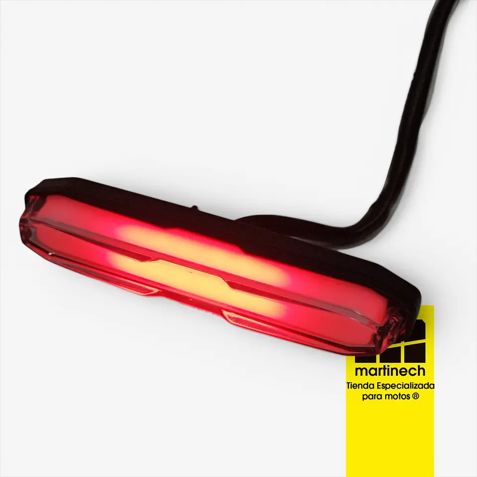 Stop Led Moto Con Direccionales Neón Integradas Transparente 7
