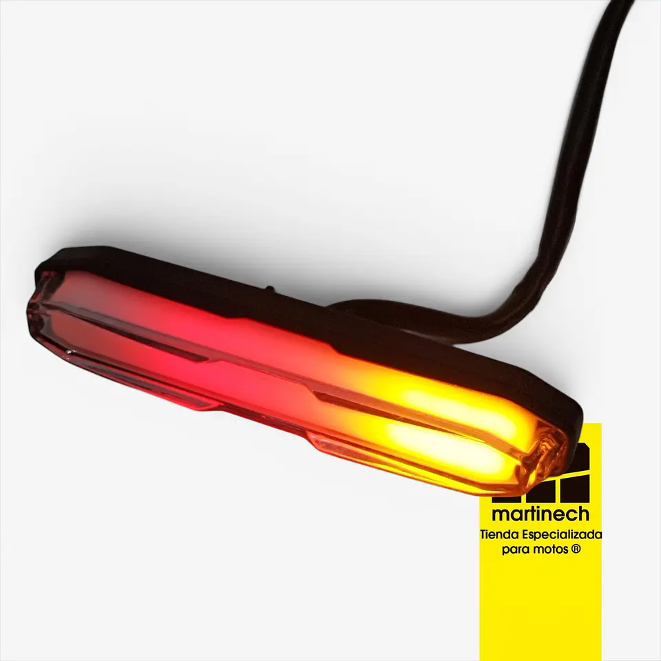 Stop Led Moto Con Direccionales Neón Integradas Transparente 9