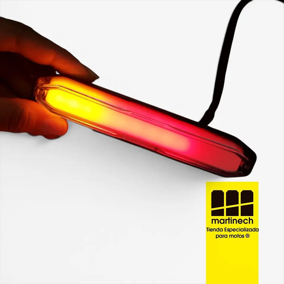 Stop Led Moto Con Direccionales Neón Integradas Transparente 10
