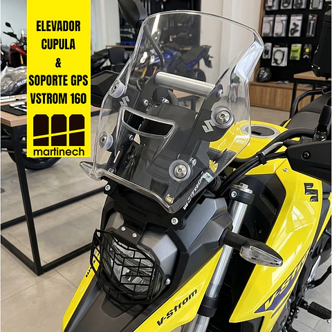 Soporte Gps Para Suzuki Vstrom 160 Elevador De Visor Negro