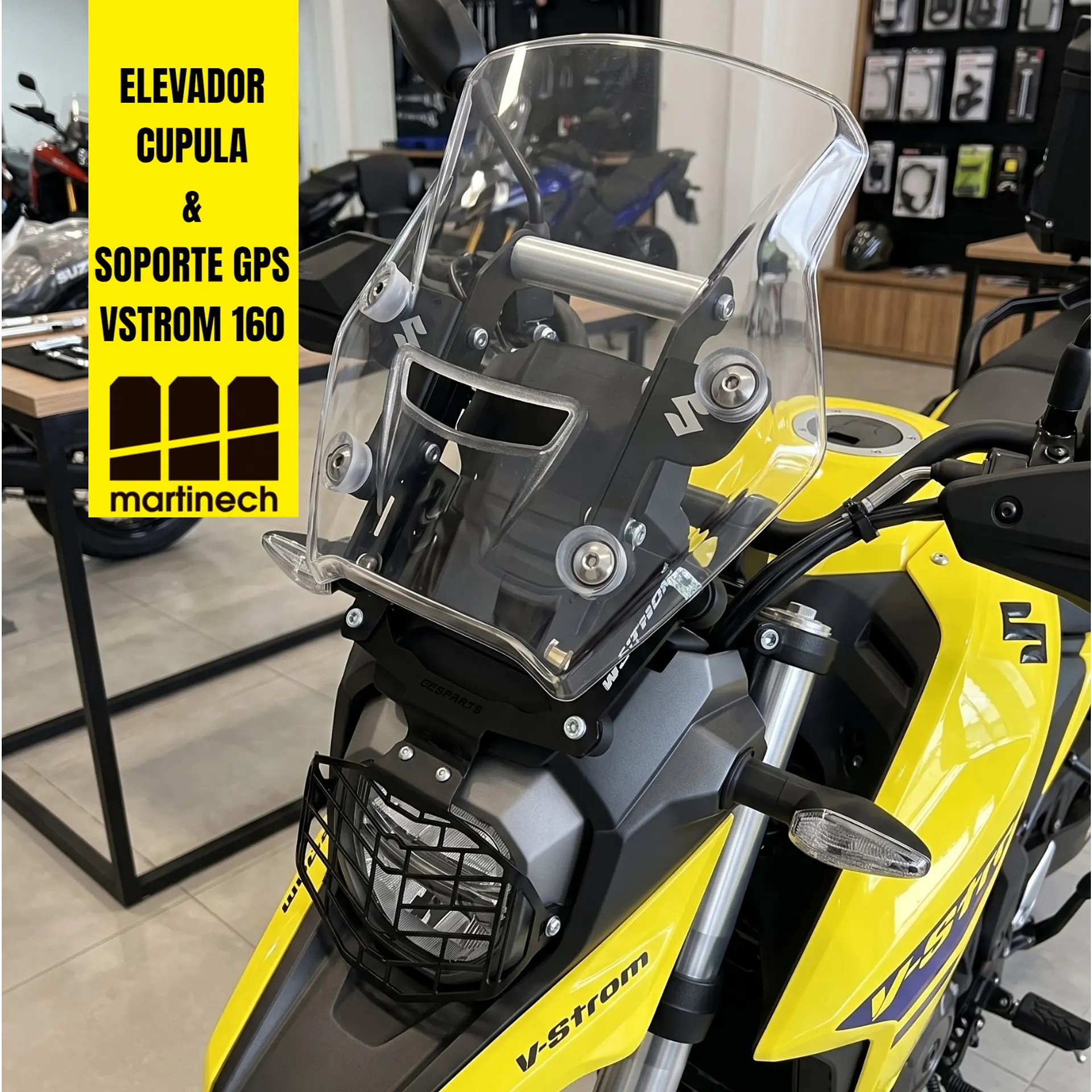 Soporte Gps Para Suzuki Vstrom 160 Elevador De Visor Negro 2