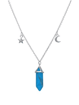 Collar Media Luna Turquesa con Estrella