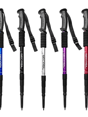 Bastones de senderismo telescópicos de aleación de aluminio, ultraligeros y absorbentes. (Hebilla colgante por separado)