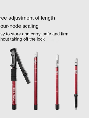 Bastones de senderismo telescópicos de aleación de aluminio, ultraligeros y absorbentes. (Hebilla colgante por separado)