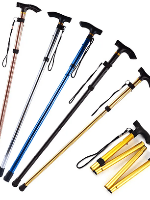 Bastón multifunción para caminar, bastones de trekking, bastón de senderismo, bastón de metal para personas mayores
