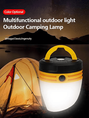 Linterna portátil de 5 LED, luz de emergencia para exteriores con gancho, impermeable