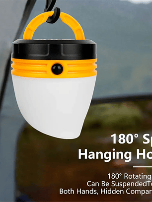 Linterna portátil de 5 LED, luz de emergencia para exteriores con gancho, impermeable