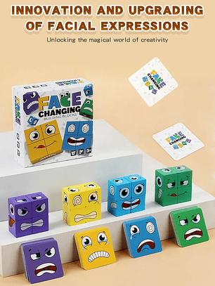 Juego de expresión de emociones para niños, juguete Montessori, juegos de desafío de pensamiento