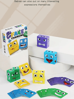 Juego de expresión de emociones para niños, juguete Montessori, juegos de desafío de pensamiento