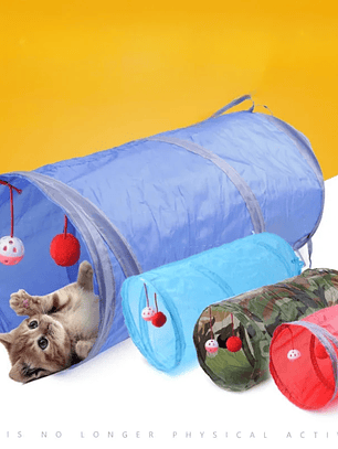 Juguete túnel para gatos, divertido juguete para mascotas, con dos agujeros