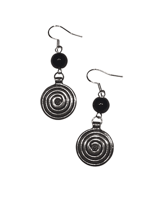 Aros Infinito Acero Quirúrgico Obsidiana