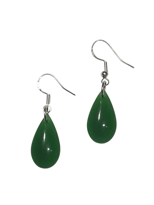 Aros Gota Cristal Verde