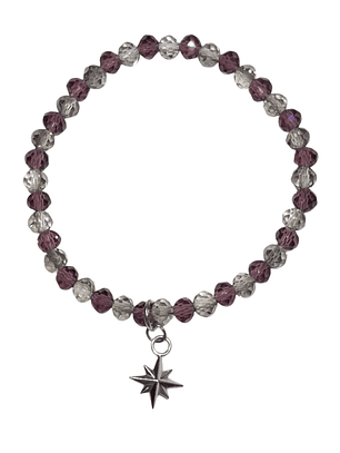 Pulsera Cristal Facetado Colgante Acero Quirúrgico