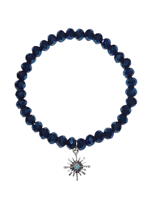 Pulsera Cristal Facetado Colgante Acero Quirúrgico